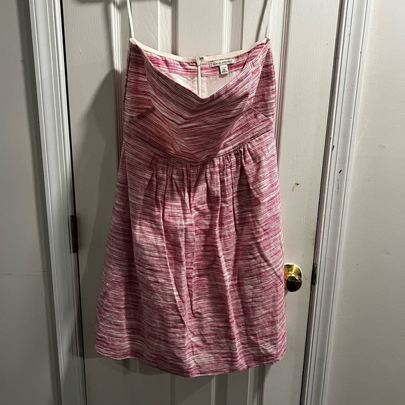 Banana Republic Strapless Dress Size Petite 10P Pink / White - Picture 3 of 7